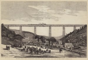 Het Grote Crumlin Viaduct, op de Newport, Abergavenny en Hereford Spoorweg, Totale Lengte, 1700 voet; Hoogte, 200 voet